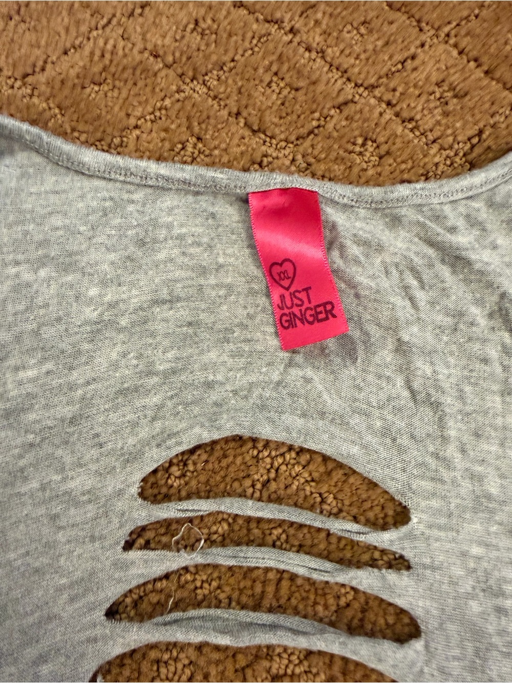Just Ginger Authentic Country Distressed Gray Tank Top Women’s XXL - Picture 5 of 7